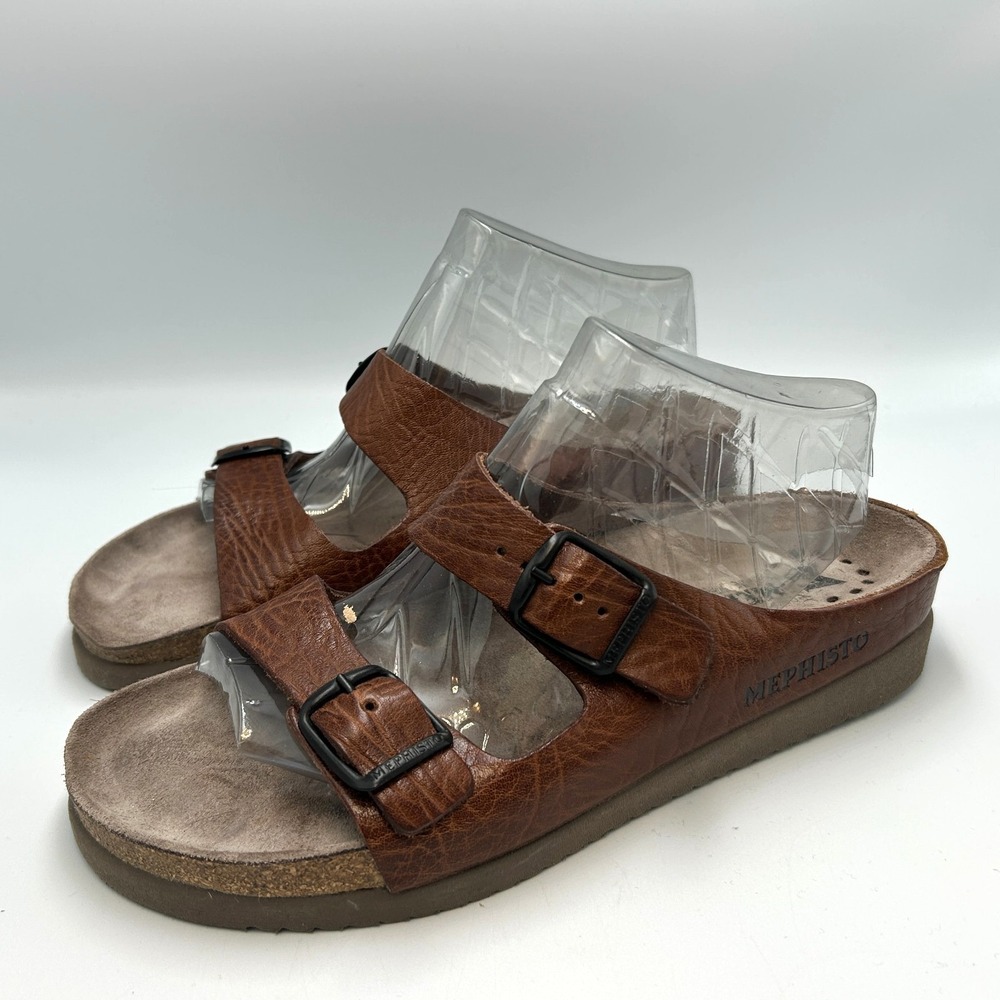 Mephisto Hester Sandals Brown Womens 40 Leather Comfort Walking Shoes Air Relax